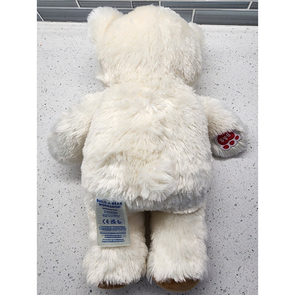 Build-A-Bear Workshop Lil' Cub Pudding Bear EUC WHITE TEDDY BEAR PLUSH soft - Picture 2 of 2